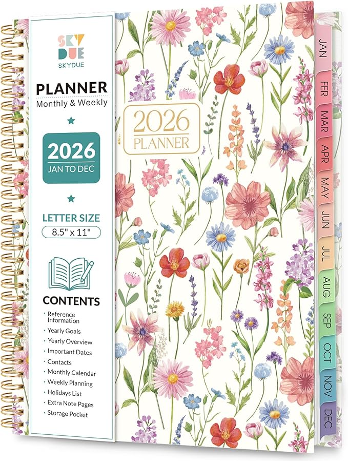 Planner 2026, 8.5" x 11" Monthly & Weekly Planner with Tabs, JAN - DEC 2026, Goal Setting & Time Management Organizer for Professionals & Students-Ruum Studio Home
