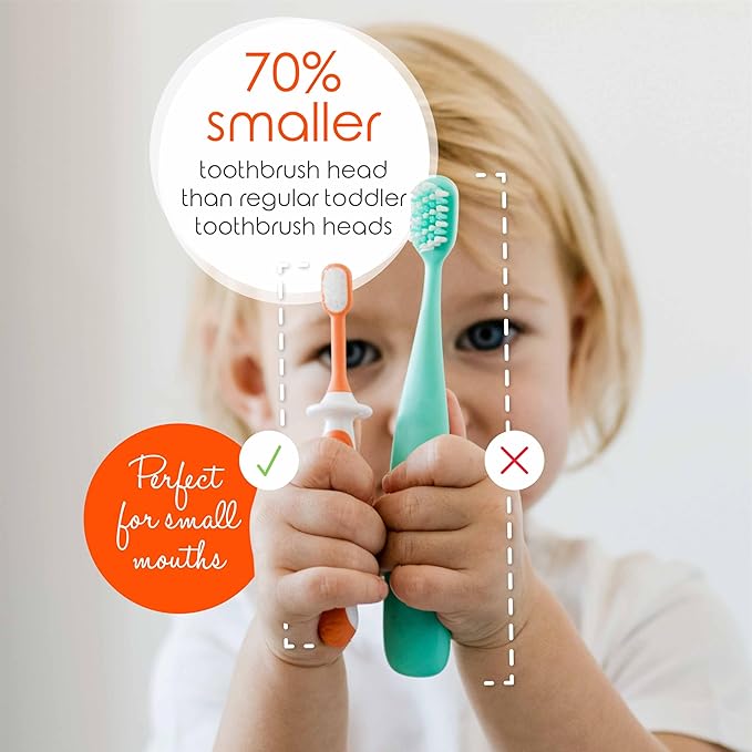 Cherish Baby Care Toddler Toothbrushes 1-2 Years (4-Pack) - BPA-Free & Safety-Tested Kids Toothbrush Kit, Designed by a Pediatric Dentist, Soft-Grip Toothbrush for Kids, My First Toothbrush Set-Ruum Studio Home