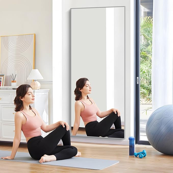 36x72inch Bathroom Mirror, Silver Rectangle Mirror with Thin Metal Frame, Large Rectangular Wall Mirrors for Bathroom, Living Roomm, Hair Salon, Big Farmehouse Mirror Hang Horizontal/Vertical-Ruum Studio Home