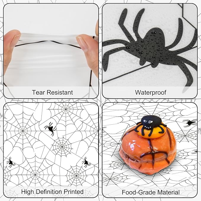 2 Pcs Halloween Tablecloth - Plastic Halloweens Spider Webs Table Cloth, White Disposable Rectangle Spiderweb Table Cover for Halloween Party Decorations Supplies Favors Tables Decor, 108 x 54 Inch-Ruum Studio Home