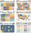 Educational Preschool Kids Placemats Set of 6 Boho Plastic Table Mats Toddler Children Montessori Place Mats for Kids Washable Holiday Desk Decoration for Indoor Outdoor Party Kitchen Dining Table-Ruum Studio Home