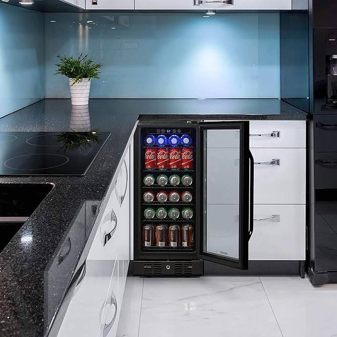 Newair 24" Wine and Beverage Refrigerator 20 Bottle and 70 Can Capacity, Built-in or Freestanding Cooler, Dual Zone Fridge in Stainless Steel with Splitshelf-Ruum Studio Home