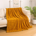 YUSOKI Luxury 3D Bubble Throw Blanket 2lb,All Ages,Home Decoration, (Gold,50 * 60inches)-Ruum Studio Home
