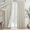 DANCURTON 78 Inch Long Linen Blackout Curtains 2 Panels Set for 76-80 Inch Window Drapes Back Tab Rod Pocket Pleated Boho Room Darkening Curtains for Sliding Glass Door Thermal 52x78 in Length Beige-Ruum Studio Home