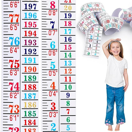 Tatuo Growth Chart Wall Labels Height Indicator Tape Ruler Growth Chart Decor Height Indicator Adhesive Ruler for Home Room Measuring(Colorful)-Ruum Studio Home