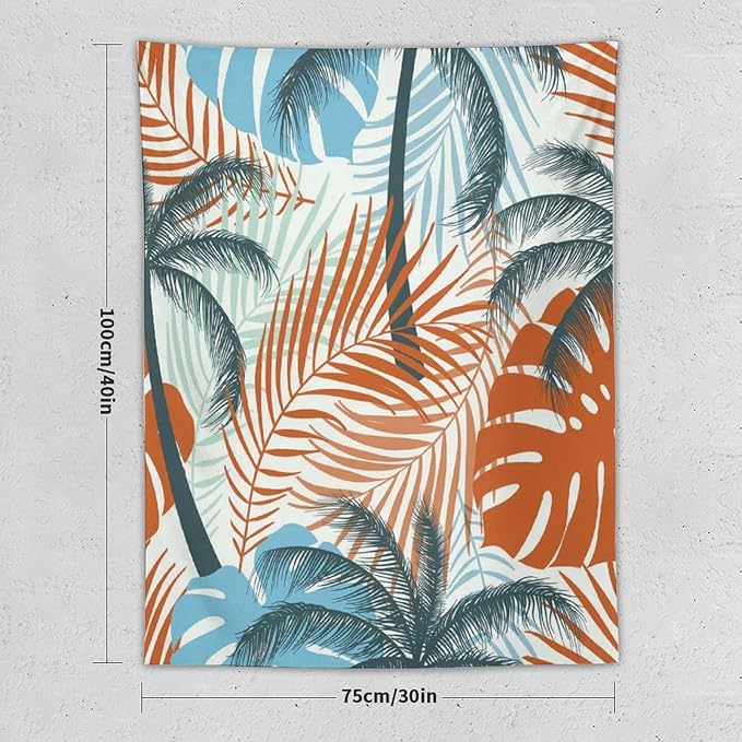 ICMOLYYENLO Palm Leaf Tapestry Wall Hanging, Tropical Leaves Plant Jungle Green Hawaiian Art Home Decor for Guest Bedroom Living Room Dormitory 50x60 Inch-Ruum Studio Home