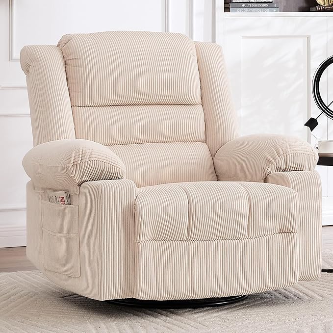 Recliner Chair Modern Ergonomic Lounge Swivel Single Sofa Seat Living Room Recliners on Clearance Foam Filling-Ruum Studio Home