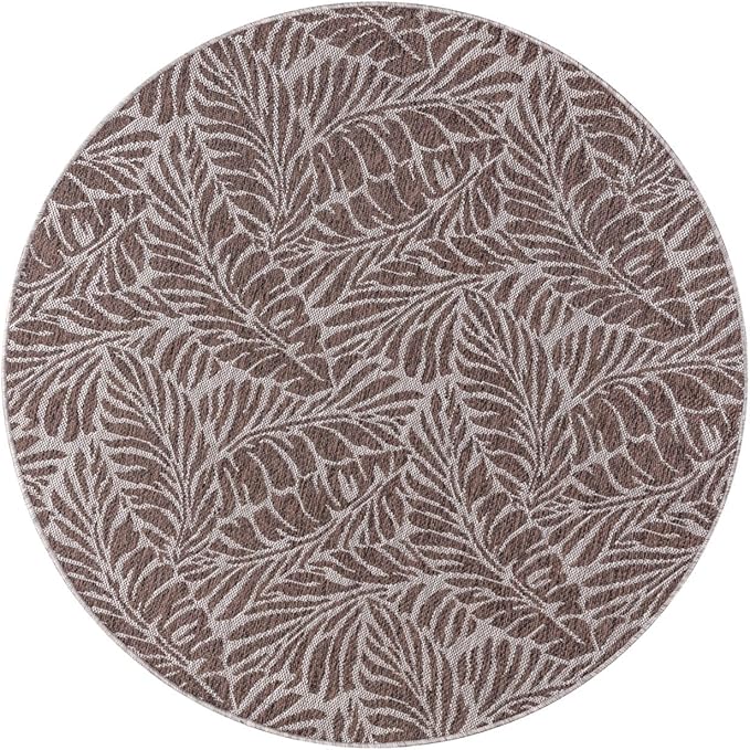 Keen Home Design Terrace Outdoor Round Rug - 5ft Round Washable Indoor/Outdoor Rug for Patio, Kitchen, Balcony, Beach, Garden, Deck and Porch, Size: 5'3" Round-Ruum Studio Home
