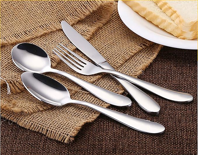 VANRA 4-Piece Children Spoons Round Stainless Steel Kids Dinner Spoons Child Silver Cutlery Set 5.8-inch (4 round spoons)-Ruum Studio Home