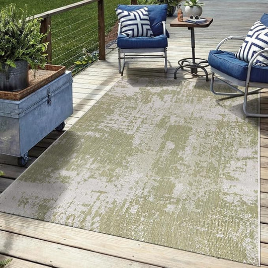 Keen Home Design Terrace Outdoor Area Rug - 6x9 Washable Indoor/Outdoor Rug for Patio, Kitchen, Balcony, Beach, Garden, Deck and Porch, Size: 6'x8'10"-Ruum Studio Home