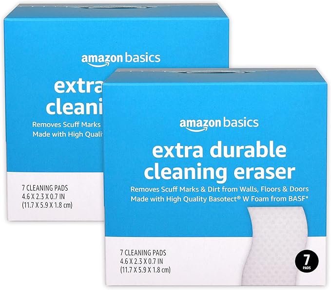 Amazon Basics Extra Durable Eraser, Cleaning Sponges, Removes Scruff Marks and Dirt from Any Surface (2 Packs of 7)-Ruum Studio Home