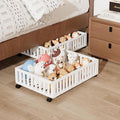 Bamboo Under Bed Storage with Wheels (2-Pack) – Rolling Underbed Shoe Organizer Box for Shoes, Blankets, Toys, Clothes Container Space-Saving Organizer Bins for Bedroom, Closet, Dorm, Nursery-Ruum Studio Home
