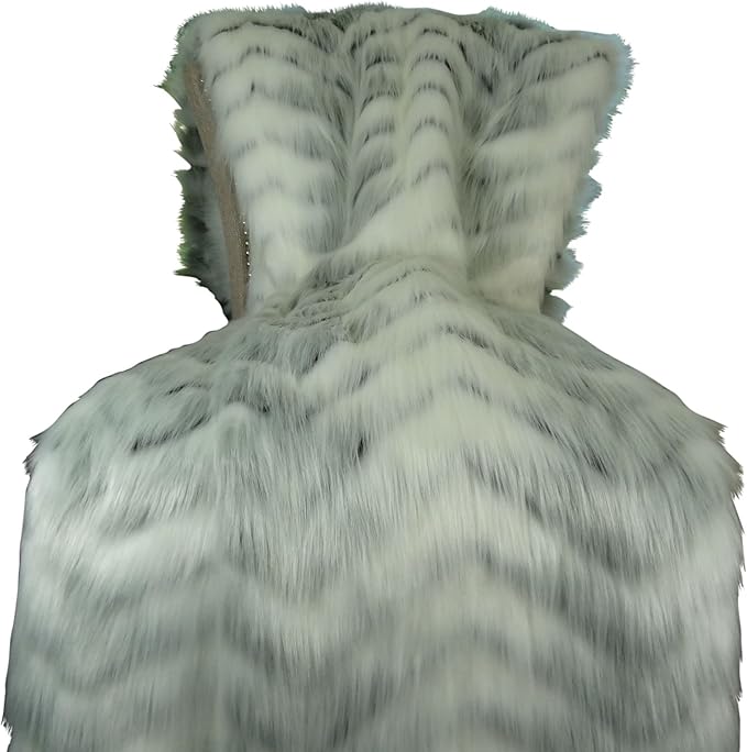 White Fox Faux Fur Throw Blanket & Bedspread - White Gray Fox Fur Throw - Luxury Fox Faux Fur - Soft Faux Fur Blanket, Made in USA, 16483-Ruum Studio Home