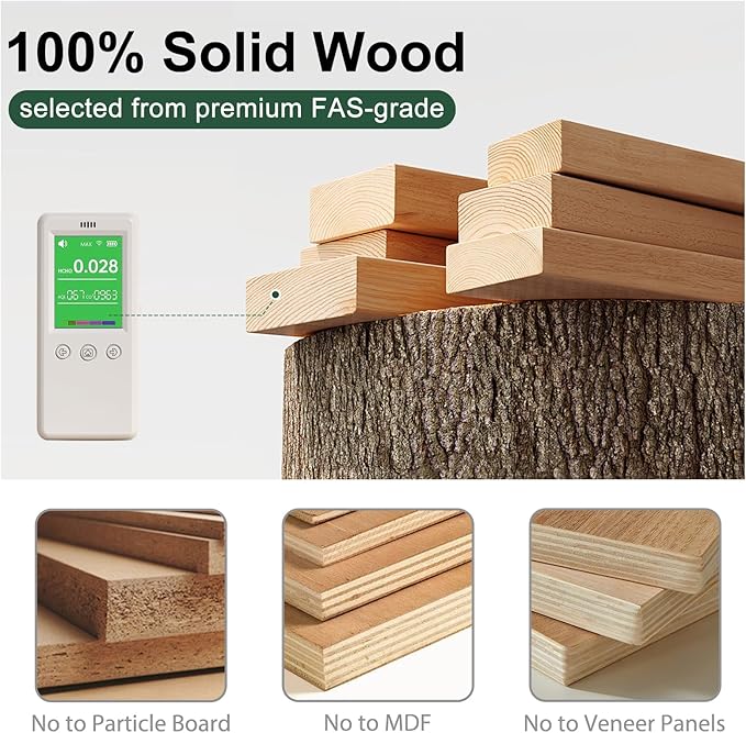 Bedside Table - 100% Solid Oak Wood Nightstand - Small Nightstand with Open Design - Small Side End Table for Bedroom Living Room, Easy Assembly (Natural Color)-Ruum Studio Home