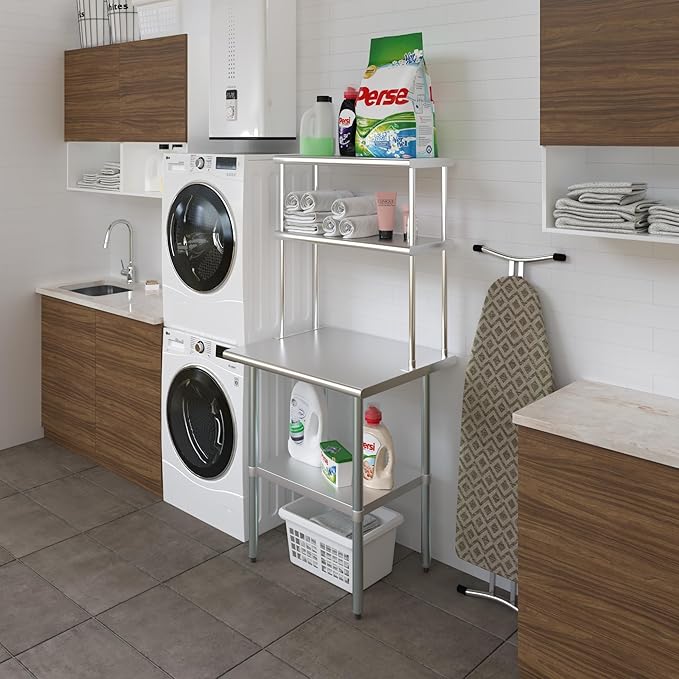 AmGood Double OverShelf Stainless Steel NSF - Many (30" Long x 12" Deep)-Ruum Studio Home