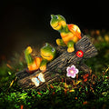 Garden Turtle Figurines Outdoor Decorations, Solar Statue Sweet Frog Face Turtles Decor with 4 LED Lights, Unique Garden Art Resin Statue Gifts for Patio Lawn Porch Yard-Ruum Studio Home