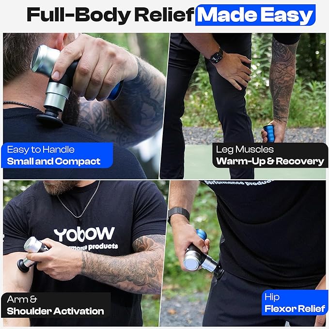 The Therapeutic Mini Massage Pistol with Portable Carrying Case, 4 Massage Speeds, 6 Colors | Fast USB Type C Charging | Massage Tool for Pain Relief | Stylish and Powerful Massage Gun-Ruum Studio Home
