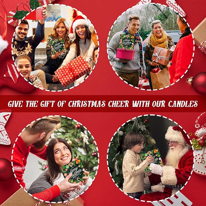 Christmas Candle Set | 4Pack Scented Candles Holiday Candle Gifts - Soy Candles Home Scented, Xmas Gift for Women and Men - Scents of Christmas Tree/Spice/Cookies/EVE-Ruum Studio Home