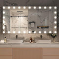 Hasipu LED Bathroom Mirror with Lights, 71" x 36" Hollywood Wall-Mounted Bathroom Mirror with 30 Dimmable Bulbs, 3 Colors Modes, Touch Control, Anti-Fog, Memory Function, Shatter-Proof, ETL Listed-Ruum Studio Home
