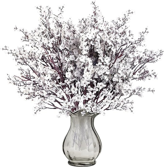 Sggvecsy 6 Pcs Babys Breath Artificial Flowers Gypsophila Bouquets Bulk Real Touch Fake Silk Flowers for Home Wedding DIY Floral Arrangement Kitchen Table Centerpiece Festival Decoration (White)-Ruum Studio Home