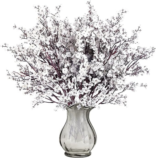 Sggvecsy 15 Pcs Babys Breath Artificial Flowers Gypsophila Bouquets Bulk Real Touch Fake Silk Flowers for Home Wedding DIY Floral Arrangement Kitchen Table Centerpiece Festival Decoration (White)-Ruum Studio Home