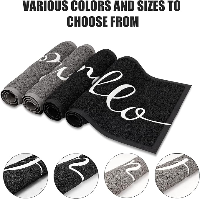 Door Mat, Durable Welcome Mat Low Profile Floor Mat Front Doormat Non Slip Mats Entrance Rectangular Doormat, for Entryway, Patio, High Traffic Areas (30"x17.5",Black)-Ruum Studio Home