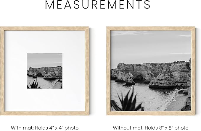 HAUS AND HUES Beige Square Frames Set of 4-8x8-Ruum Studio Home