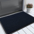 Yimobra Front Door Mat Outdoor Indoor Entrance, 100% Waterproof All-Season All Weather Doormat, Welcome Matt Outside Entry, Non Slip, Low Profile, Heavy Duty Patio Porch Floor Mats,29.5 x 17,Navy Blue-Ruum Studio Home