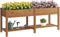 GHWIE Raised Garden Bed with Shelf,Elevated Wooden Planter Box with Legs,Garden Planter for Backyard, Patio, Balcony-Ruum Studio Home
