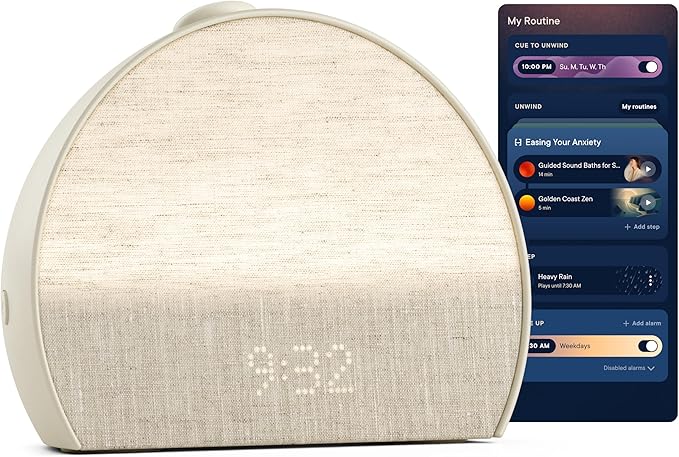 Hatch Restore 3 Sunrise Alarm Clock, Sound Machine, Smart Light (Putty) - White Noise, Screen-Free Sleep Routine-Ruum Studio Home