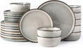 GBHOME Ceramic Dinnerware Sets for 8, 24 Pieces Stoneware Plates and Bowls Sets, Scratch Resistant Dishes, Dishwasher & Microwave Safe, Reactive Glaze-Green Wheat-Ruum Studio Home