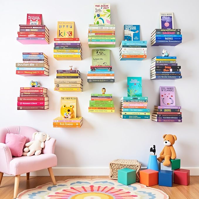 Floating Invisible Bookshelf Wall Mounted (Set of 4) - Aluminum - Turn Books into Floating Shelves-Ruum Studio Home