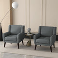 UIXE Accent Chairs Set of 2, Fabric Upholstered Armchair for Living Room, Comfy Arm Chair Single Sofa Bedroom Side Reading Seat - Flax Gray-Ruum Studio Home