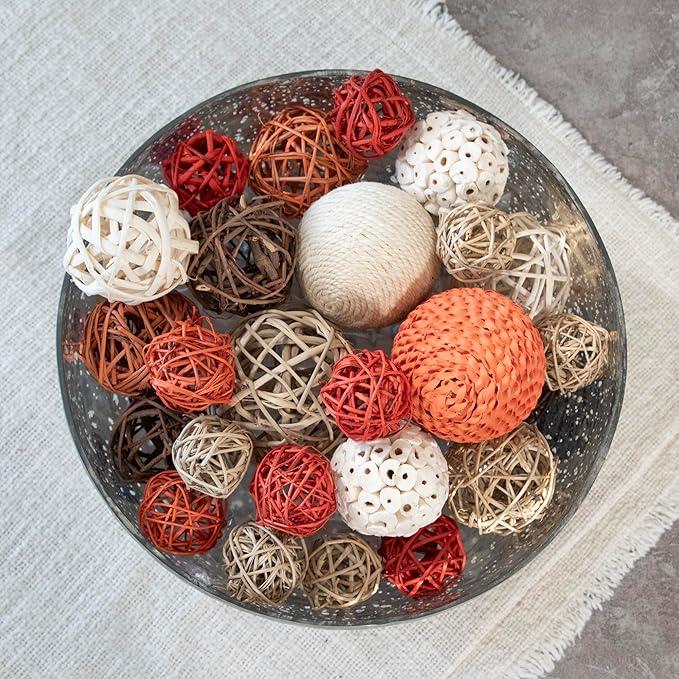 ANDALUCA Decorative Balls Bag Bowl Filler Home Decor (Orange)-Ruum Studio Home