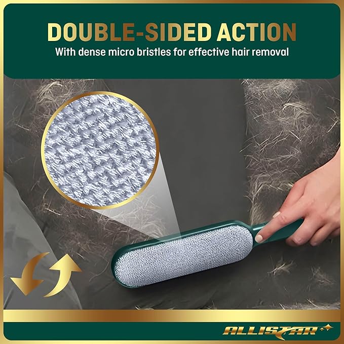Pet Hair Remover, Lint Remover, Lint Brush for Clothes, Furniture, Carpets, Car Seats. Cat Hair Remover. Dog Hair Remover Laundry. Double-Sided. Reusable. Self-Cleaning Base. ALLISTAR (Forest Green)-Ruum Studio Home