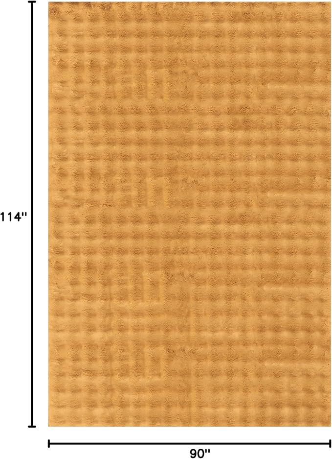 nuLOOM Jeni Checkered 7'6" x 9'6" Machine Washable Area Rug for Living Room Bedroom Dining Room Kitchen, Gold-Ruum Studio Home