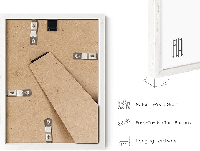 HAUS AND HUES 6x8 White Oak Wooden Picture Frame - Set of 15 6x8 Poster Frame - Premium Oak, Vertical Hang, Shatterproof Plexiglass - Ideal for Home, Room, Office (6x8-inch, White, Set of 15)-Ruum Studio Home