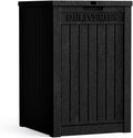 55 Gallon Plus Lockable Resin Deck Box, Waterproof Outdoor Storage Box for Patio Furniture, Garden Tools, Pool Accessories, UV-Resistant Outside Delivery, Black-Ruum Studio Home