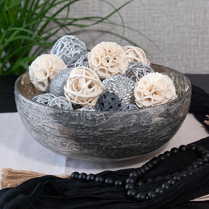 ANDALUCA Decorative Balls Bag Bowl Filler Home Decor (Silver)-Ruum Studio Home