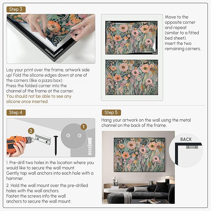 SIGNWIN 46"x72" Extra Large Framed Wall Art Whimsical Garden Bloom, Colorful Abstract Floral for Home Living Room Bedroom Decor (Frame Assembly Required)-Ruum Studio Home