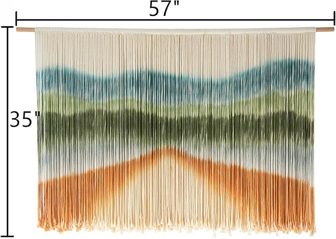 IOWER Macrame Wall Hanging Dip-Dye Chic Home Decor Boho Wall Decor Yarn Wall Art for Nursery, Bedroom, Living Room,Backdrop,57" W X 35" L-Ruum Studio Home