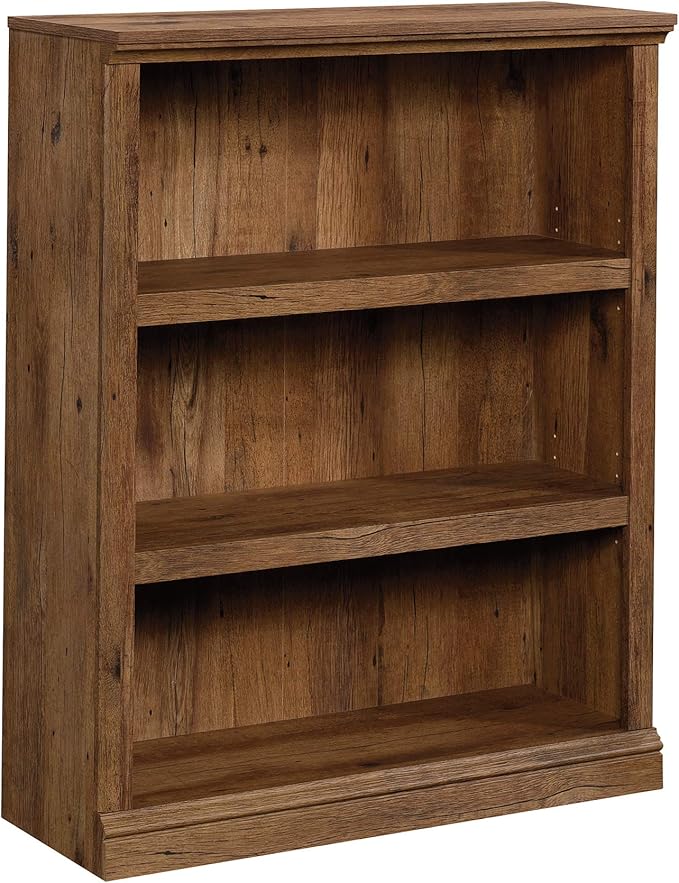 Sauder 3 Tier Book Shelf Wooden Bookcase Multipurpose Bookshelf for Home Office, Living Room, in Vintage Oak-Ruum Studio Home