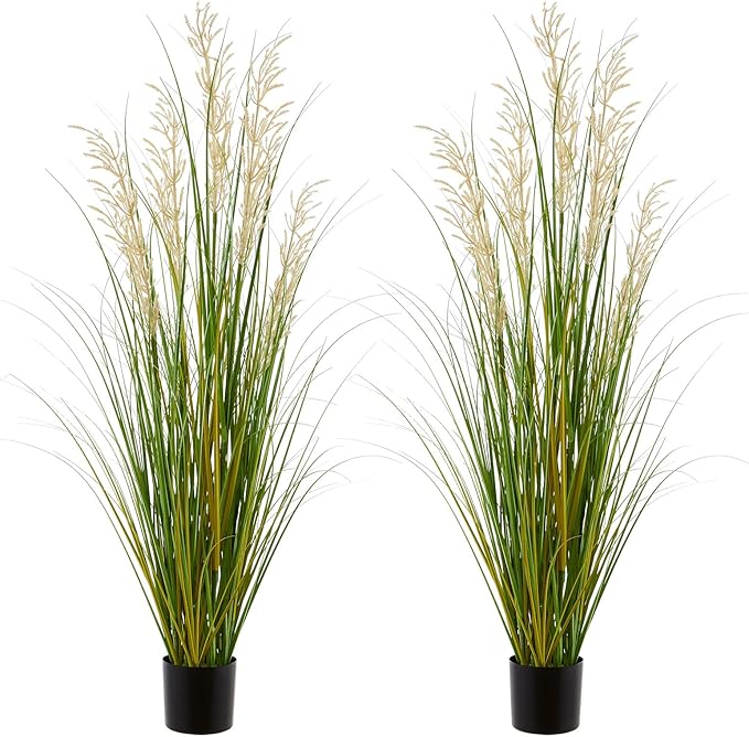 Artificial Plant, 47in Tall, 2pk Grass, Faux House Plants in Pot, Indoor Decorative Flowers &Greenery for Home and Office, Ideal Housewarming Gift-Ruum Studio Home
