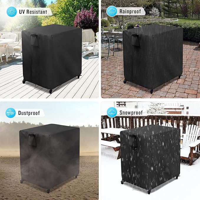 Kingling Outdoor Pizza Oven Table Cover for Ooni Large Table, Waterproof Outdoor Grill Prep Table Cover Pizza Oven Stand Cover - 36''L x 32''W x 31''H(Black)-Ruum Studio Home