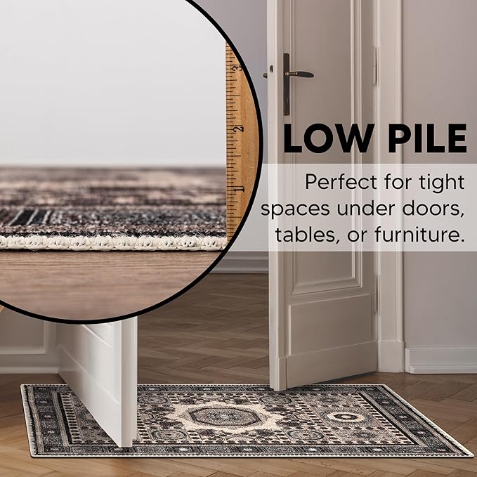 Keen Home Design 2x3 Rug - Machine Washable Entry Rug with Non-Slip Backing, Ideal for Enteryway, Kitchen, Bathroom, Laundry Room - Vintage, Easy Clean, Durable, Low Pile Rug - (2' x 3')-Ruum Studio Home