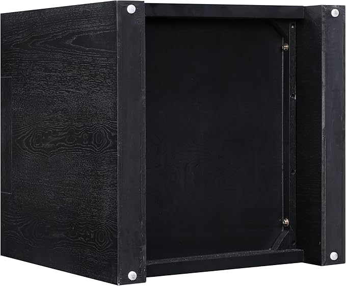 Steve Silver Furniture Aubrey Black End Table, Living Room/Bedroom, Contemporary/Modern Design, Bottom Storage Shelf, Chair Side/Media Table, 24'L x 24" W x 24" H, Black-Ruum Studio Home