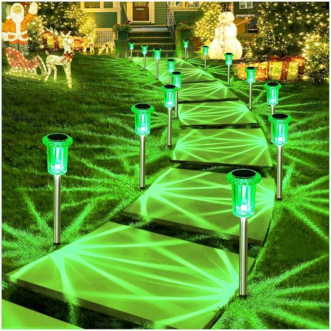 DenicMic Halloween Solar Lights Outdoor 10 Pack Green LED Waterproof Yard Garden Patio Backyard Pathway Walkway Landscape Lawn Outside Halloween Decorations Outdoor-Ruum Studio Home
