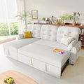 Ucloveria Sleeper Sofa Bed, 86" Convertible Sectional Sofa Couches for Living Room, 4 in 1 Pull Out Couch Bed with Reversible Storage Chaise | USB Ports | Side Pockets | Removable Backrest-Ruum Studio Home