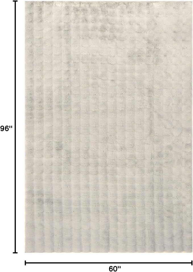 nuLOOM 5' x 8' Cozy Plush Area Rug, Machine Washable, Non-Slip, Soft Fluffy Shag Carpet for Living Room Bedroom Kids Room Nursery Home Decor, Jeni Grey-Ruum Studio Home