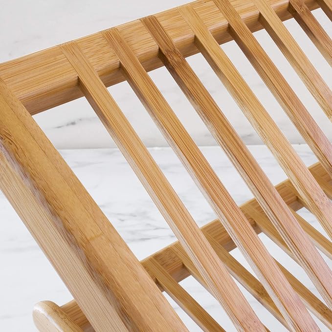 Totally Bamboo Eco Collapsible Dish Drying Rack, Natural Bamboo-Ruum Studio Home